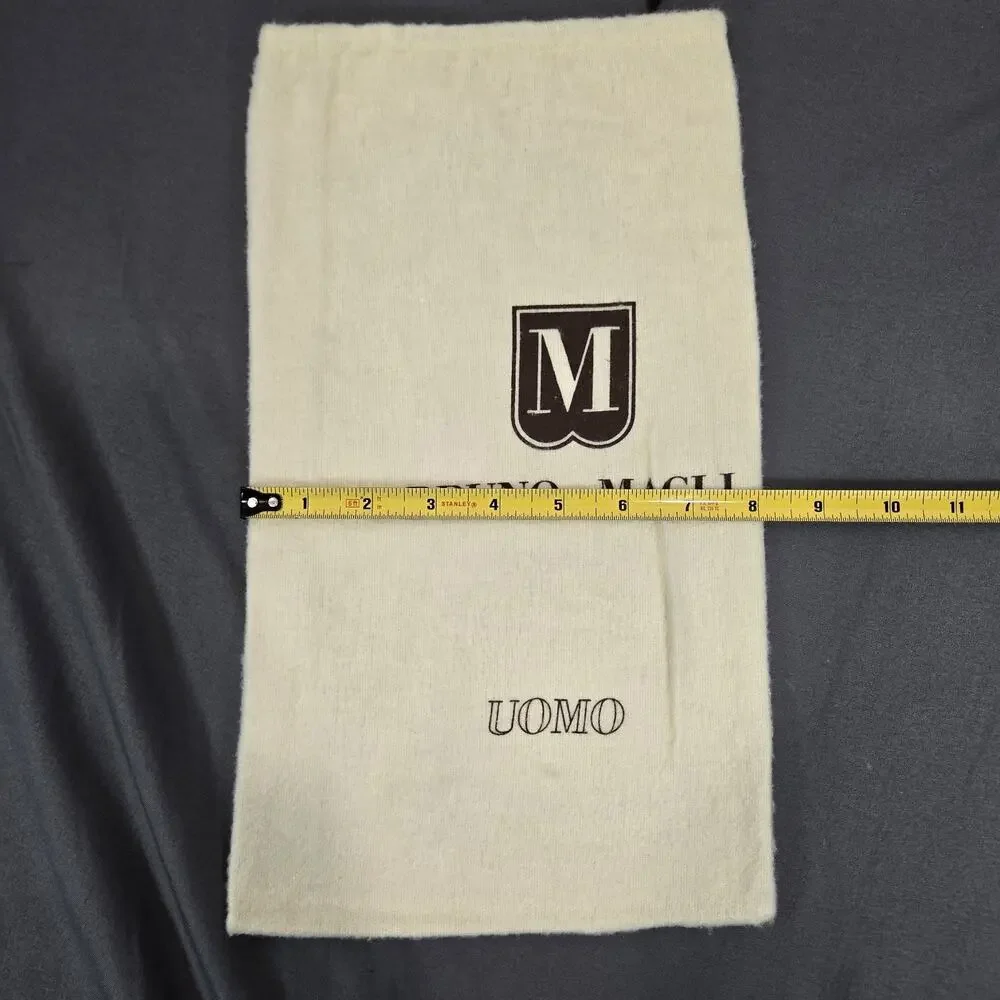 Bruno Magli Uomo Shoe Dust Bag Cream Soft Flannel Drawstring Pouch 14x8